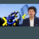 Sprecher Valentin Hofstätter im Casual Anzug dahinter ein Bild des EZB-Hochhauses und links ein Bild des Euro-Zeichens mit gelben Sternen umgeben